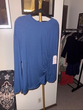 Blue Comet Ruched Side Top